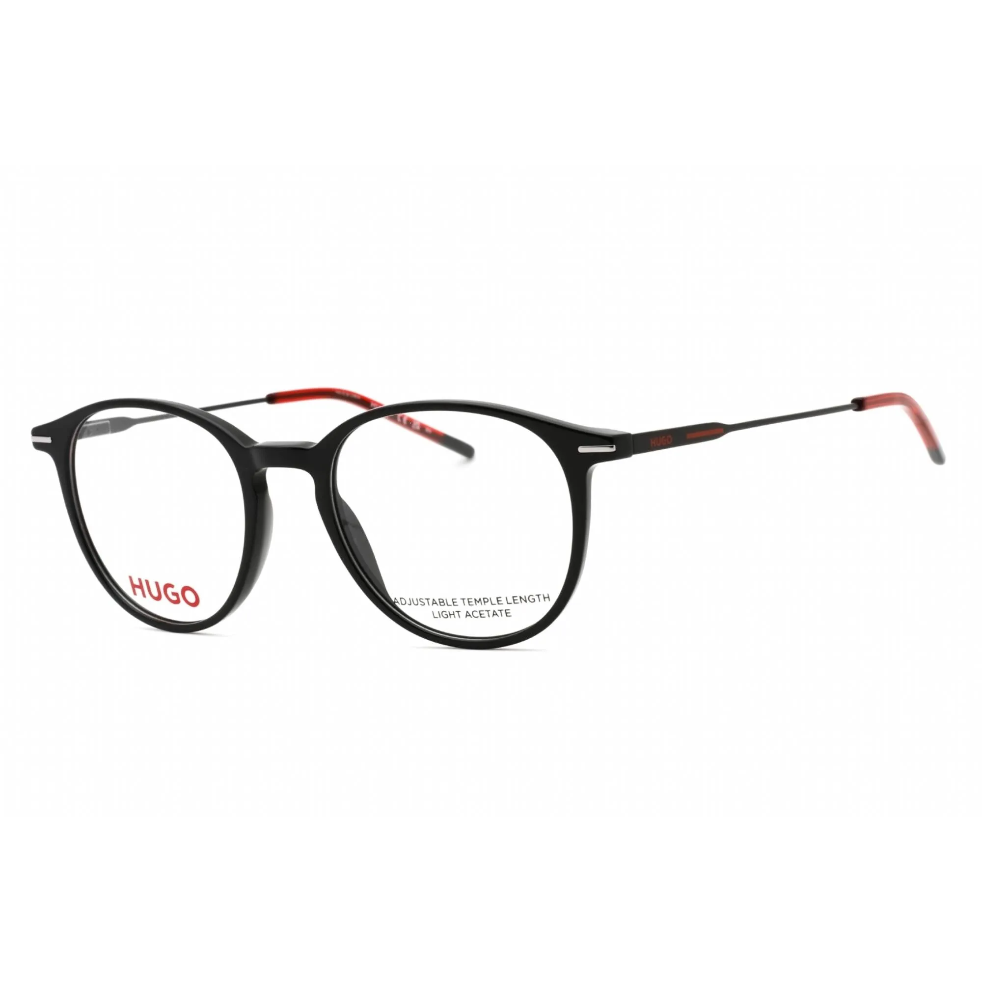 Hugo Men's Eyeglasses - Black Metal Round Full Rim Frame | HG 1206 0807 00