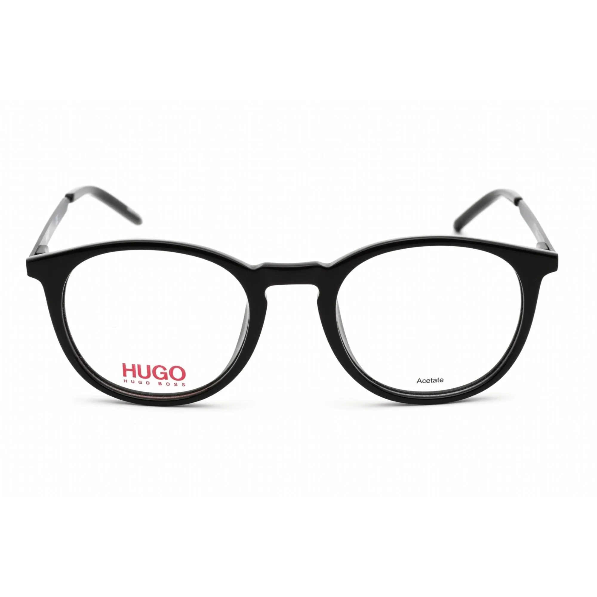 Hugo Unisex Eyeglasses - Clear Lens Black Acetate/Metal Round Frame | HG 1017 0807 00