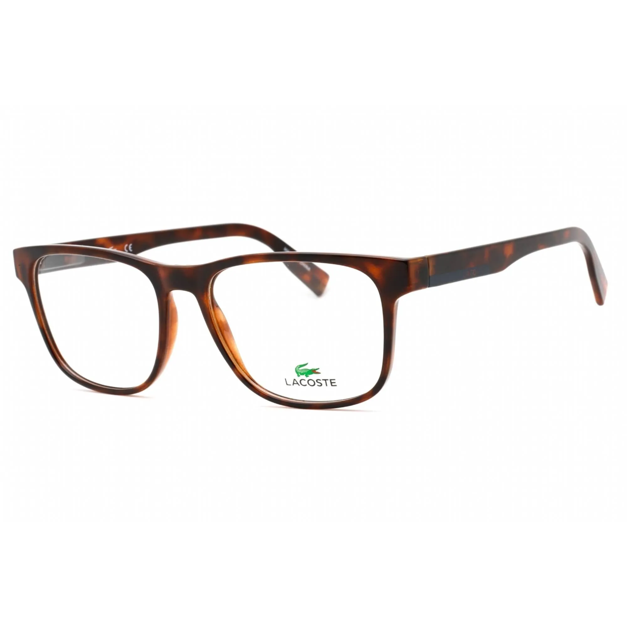 Lacoste Men's Eyeglasses - Havana Plastic Square Frame Clear Demo Lens | L2898 230