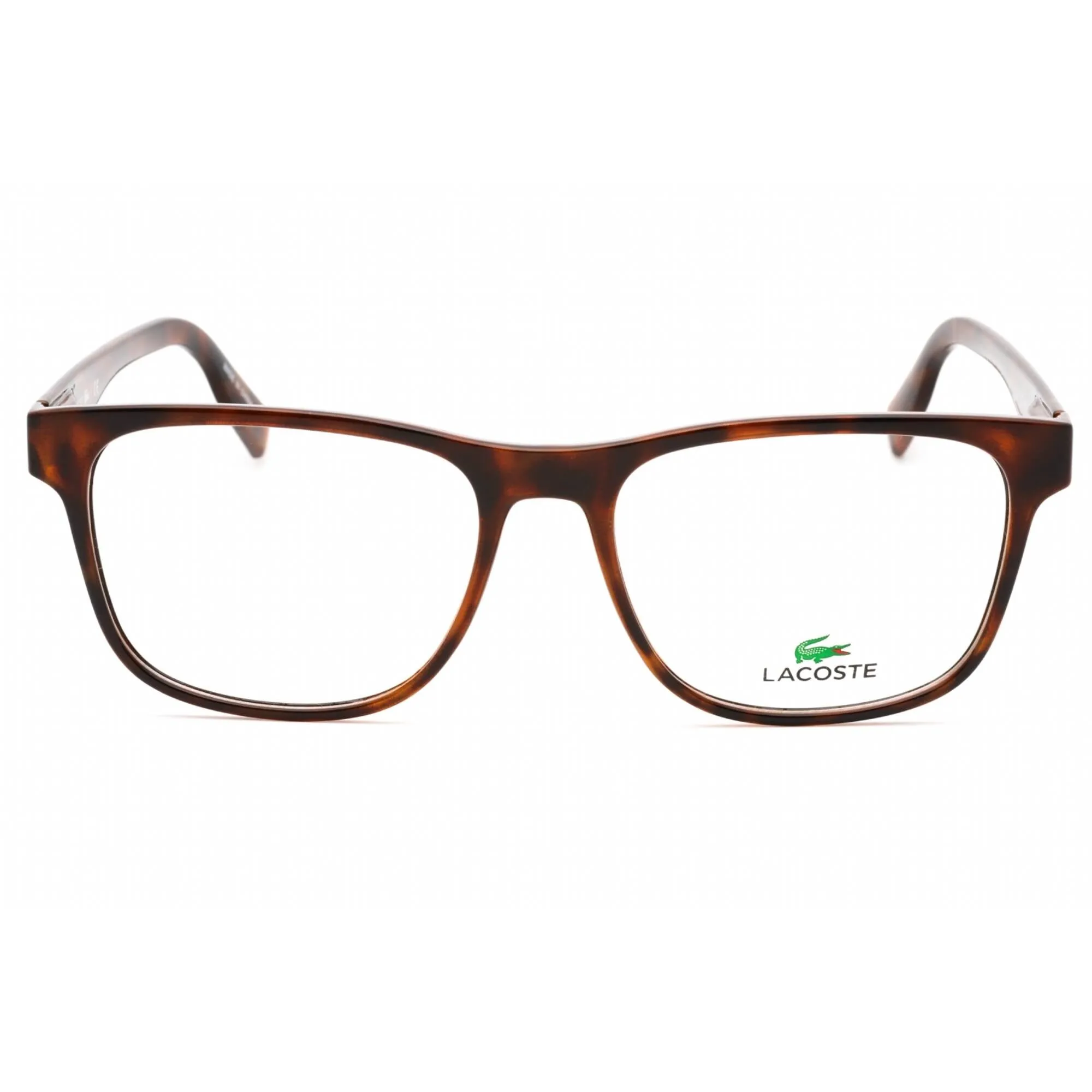 Lacoste Men's Eyeglasses - Havana Plastic Square Frame Clear Demo Lens | L2898 230