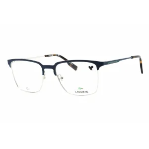 Lacoste Men's Eyeglasses - Matte Blue Metal Square Shape Full Rim Frame | L2295 424