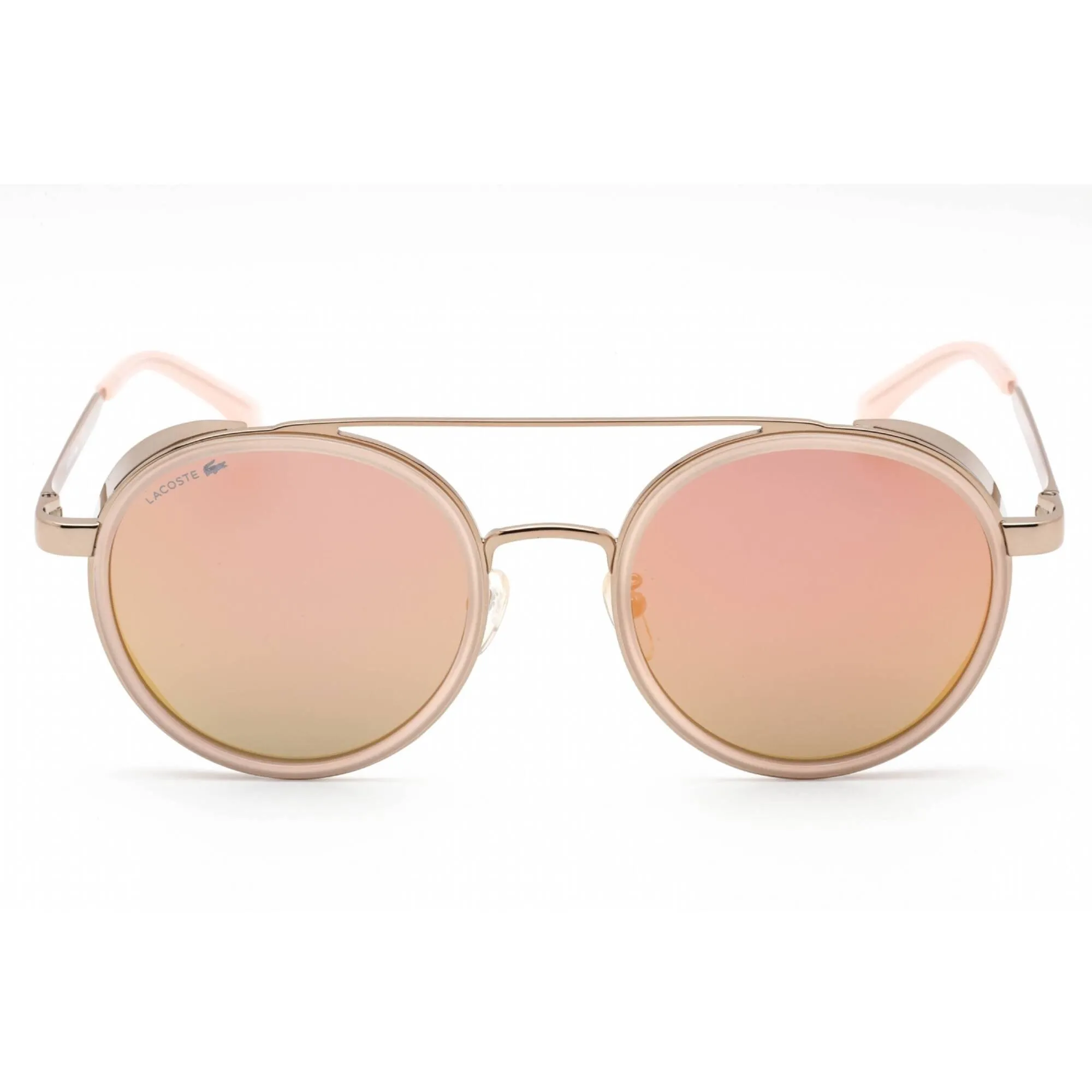 Lacoste Unisex Sunglasses - Adjustable Nose Pads Pink Metal Round Frame | L191SK 664