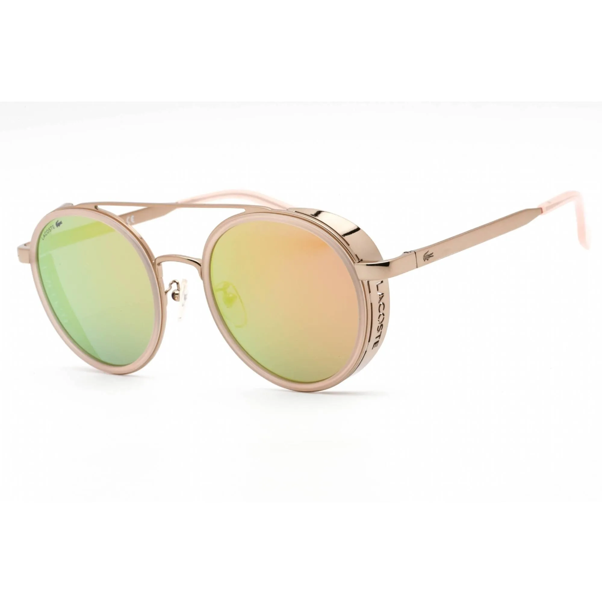 Lacoste Unisex Sunglasses - Adjustable Nose Pads Pink Metal Round Frame | L191SK 664