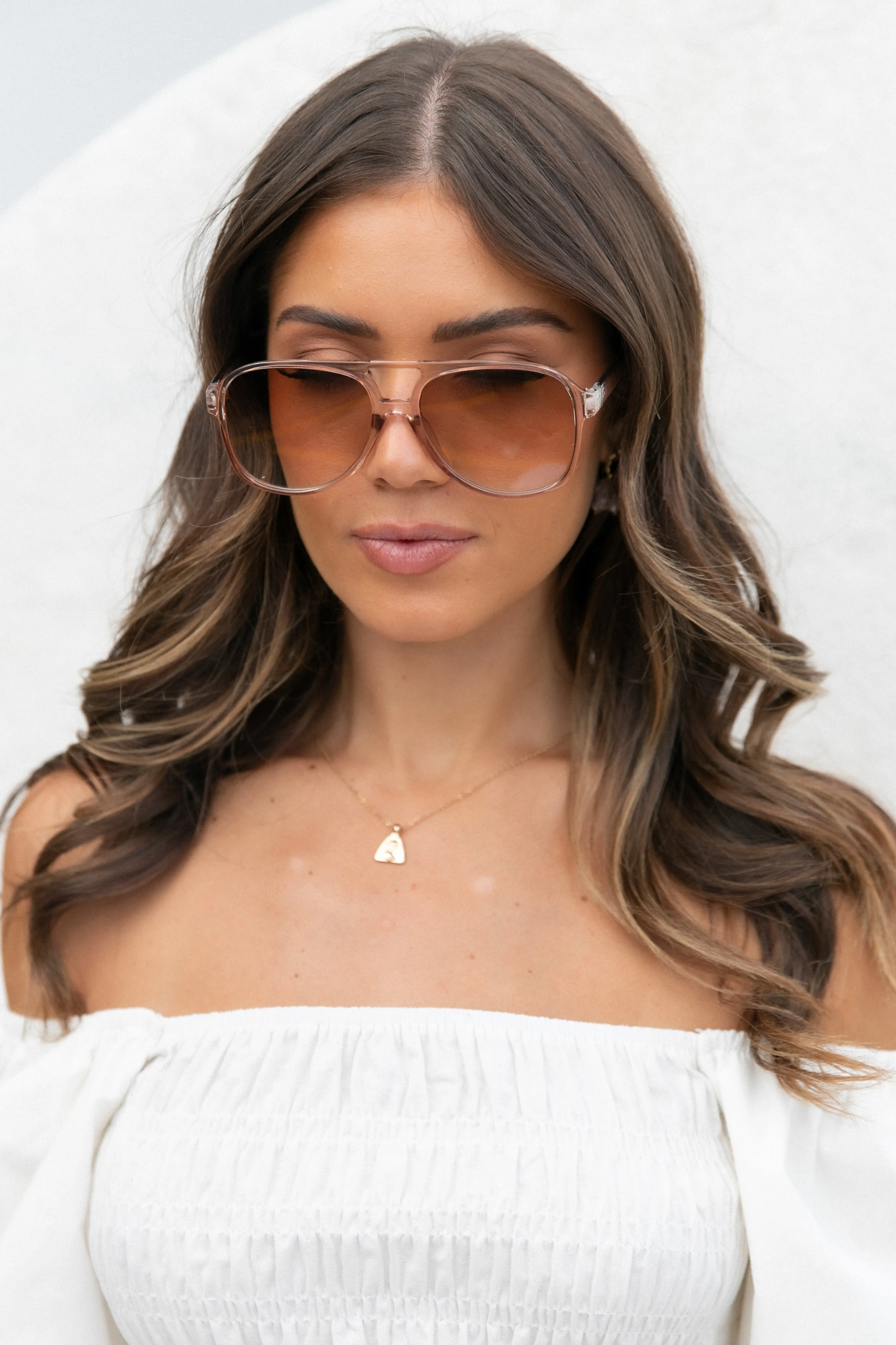 Layla Aviator Sunglasses - Light Brown