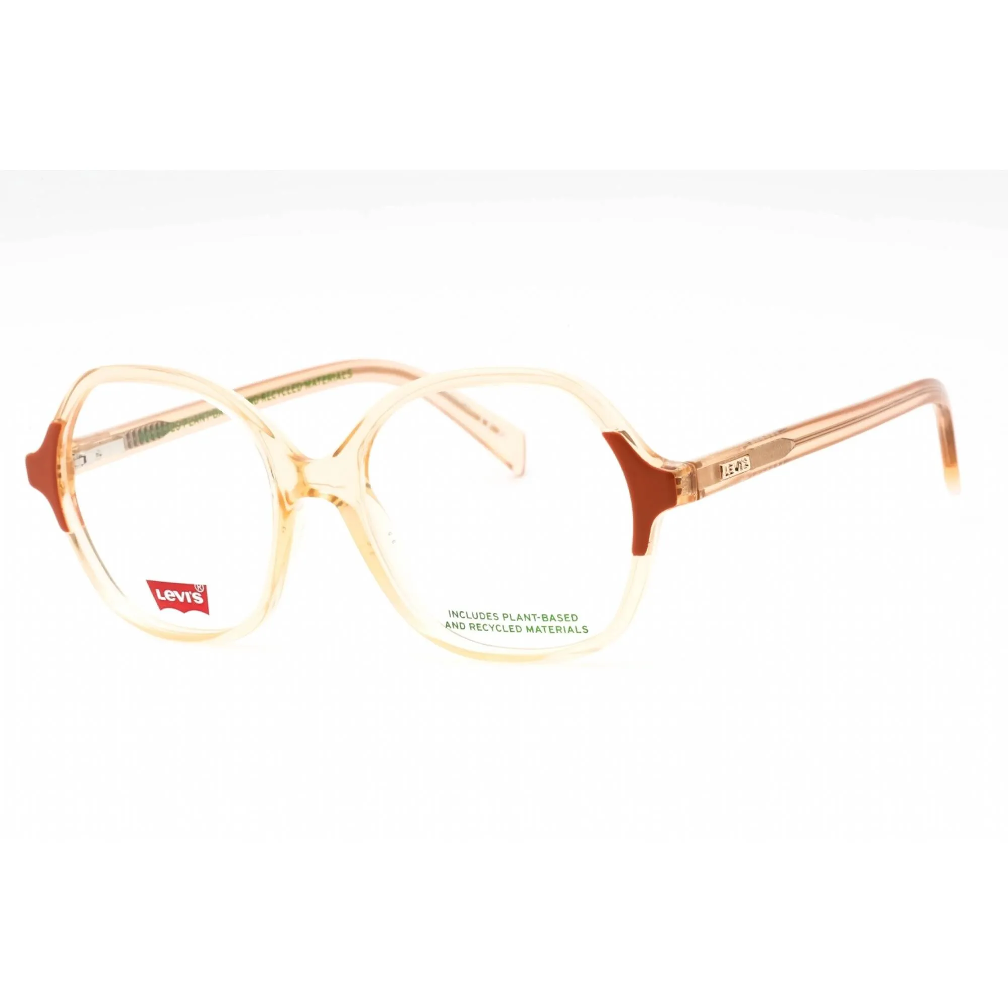 Levi's Women's Eyeglasses - Brick Plastic Full Rim Round Shape Frame | LV 1056 02LF 00