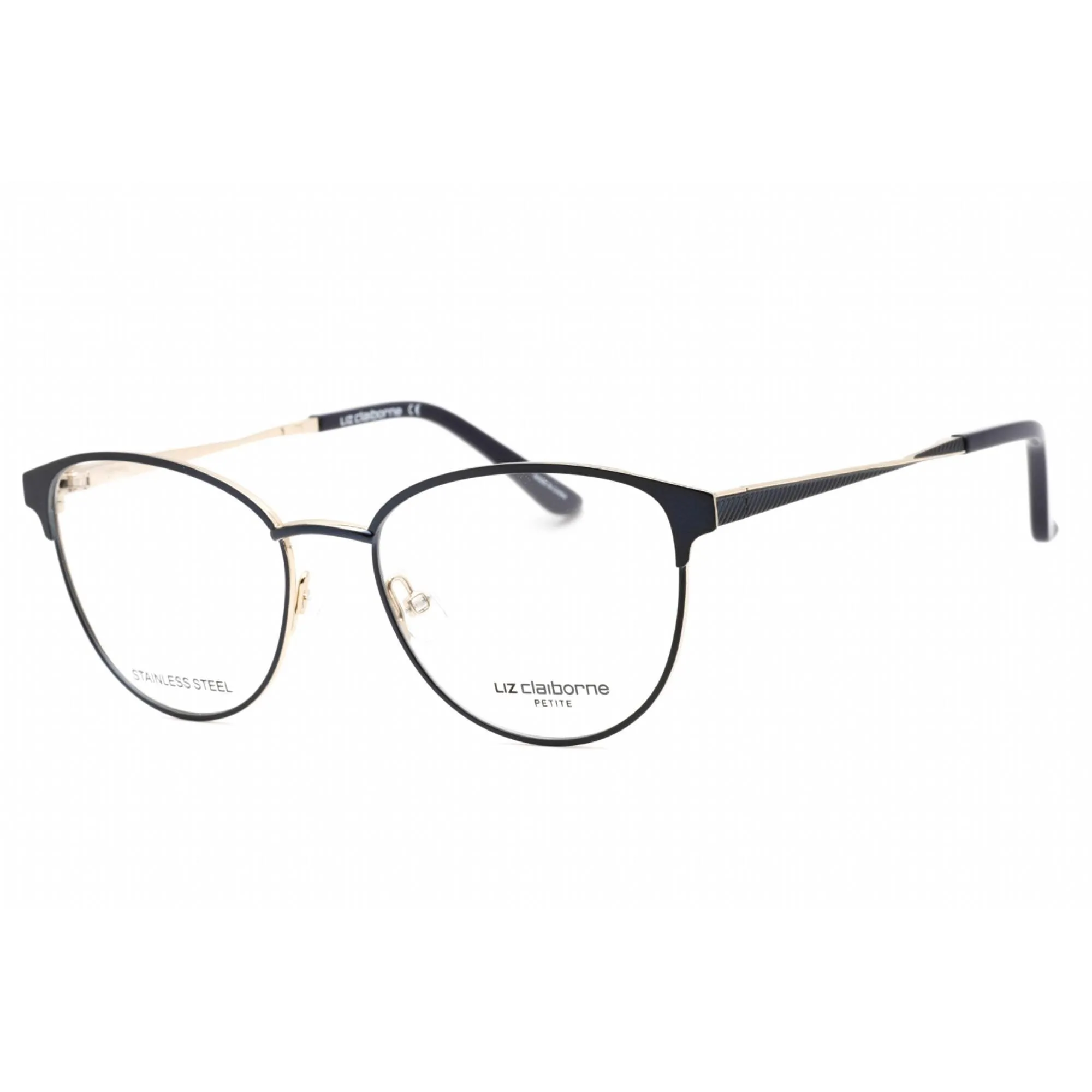 Liz Claiborne Women's Eyeglasses - Semi Matte Navy Round Metal Frame | L 462 0E8W 00