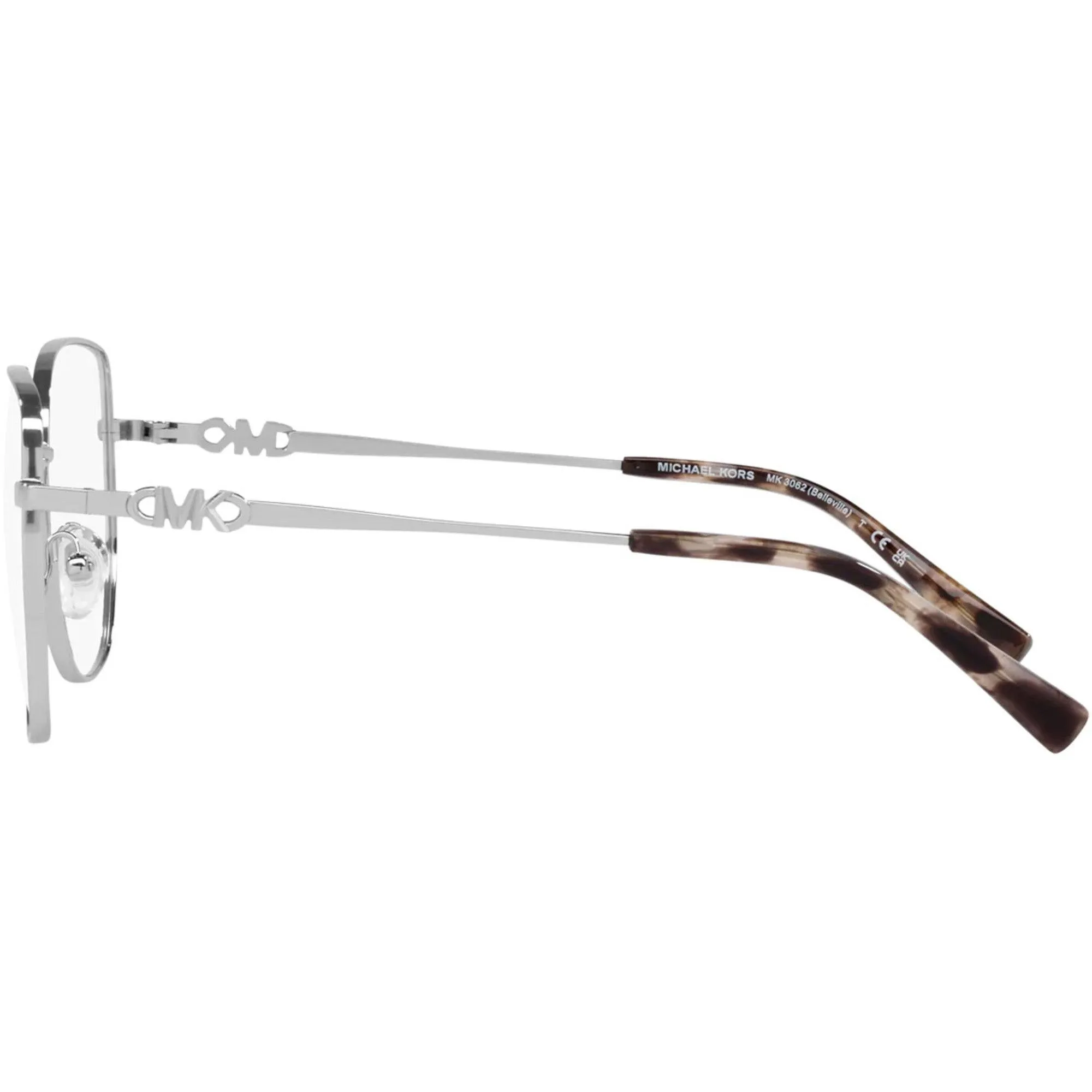 Michael Kors Women's Eyeglasses - Silver Metal Square Frame Demo Lens | 3062 1153