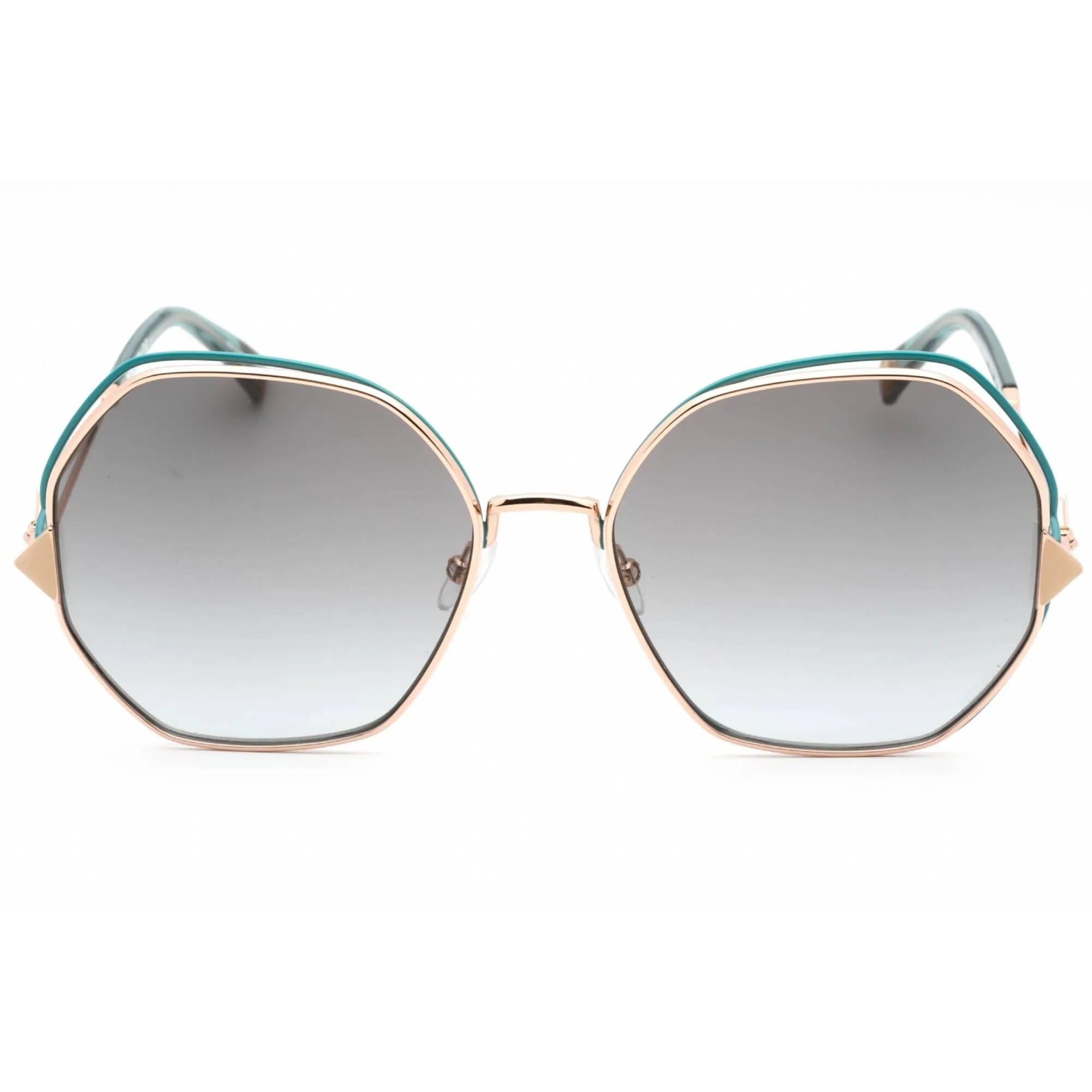 Missoni Women's Sunglasses - Dark Grey Sf Lens Gold Teal Frame | MIS 0075/S 0OGA 9O