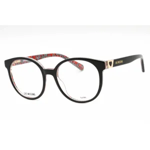 Moschino Love Women's Eyeglasses - Black Plastic Round Full Rim Frame | MOL584 0807 00