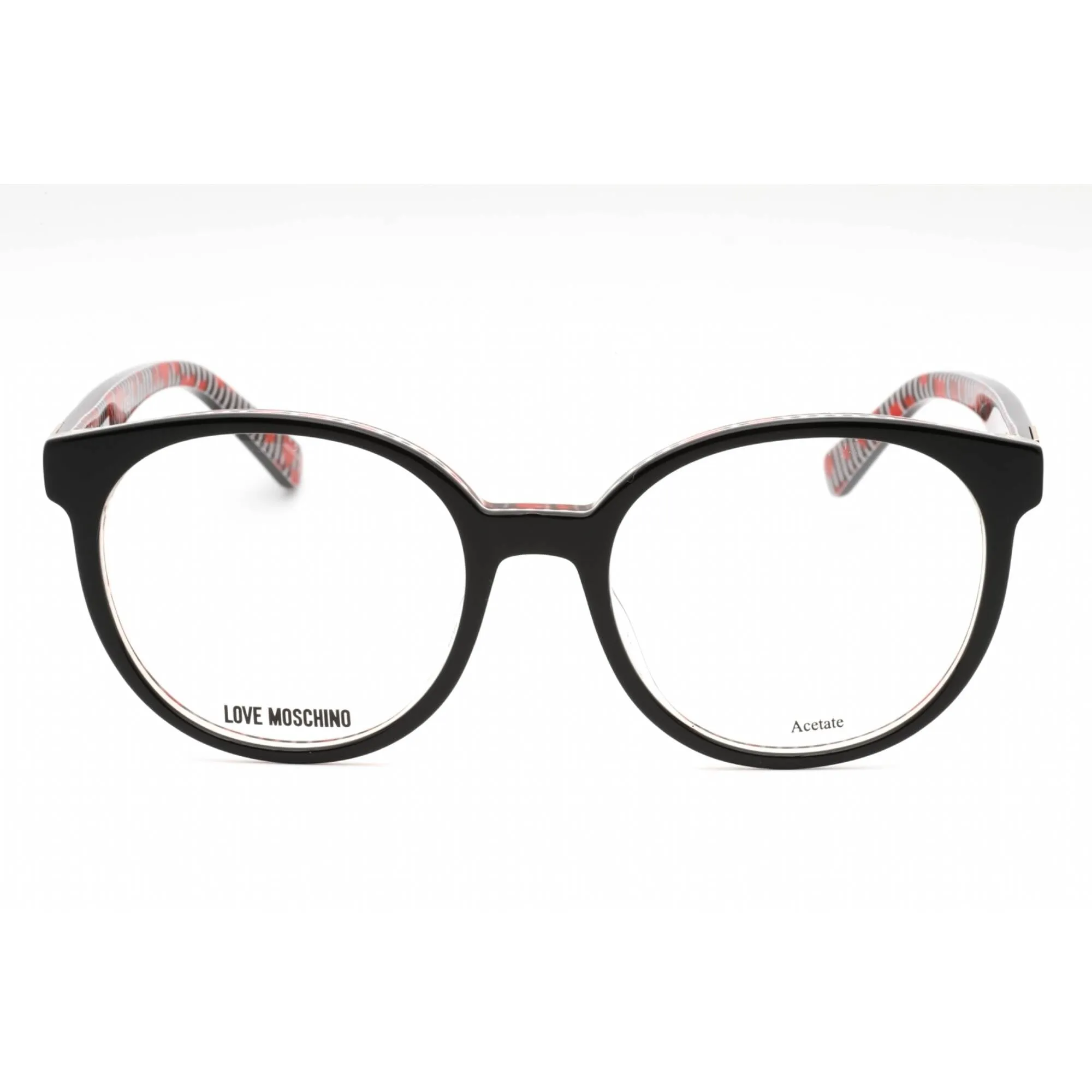 Moschino Love Women's Eyeglasses - Black Plastic Round Full Rim Frame | MOL584 0807 00
