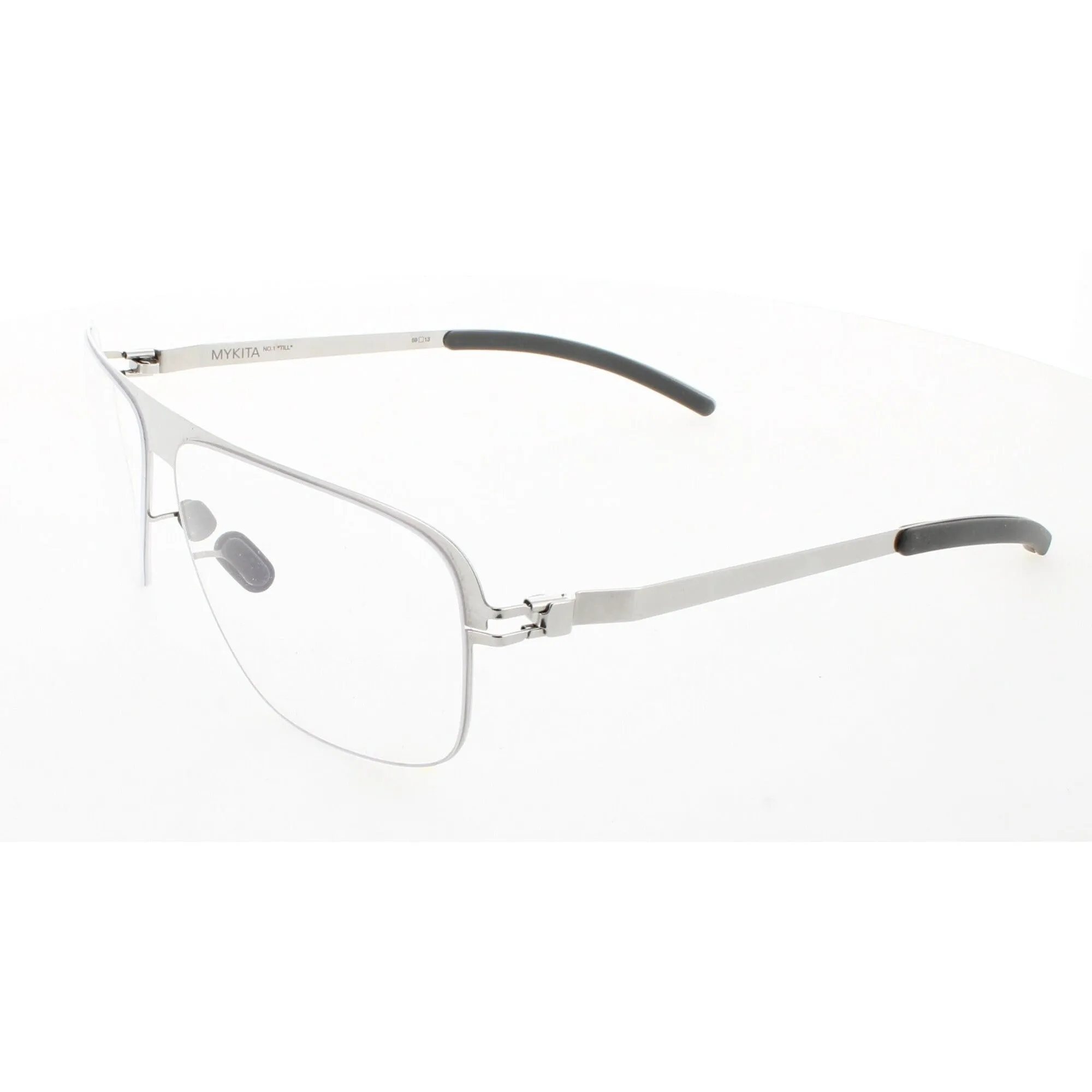 Mykita Unisex Eyeglasses - Shinny Silver Square Frame | NO1-TILL-SHINNY-SILVER 051