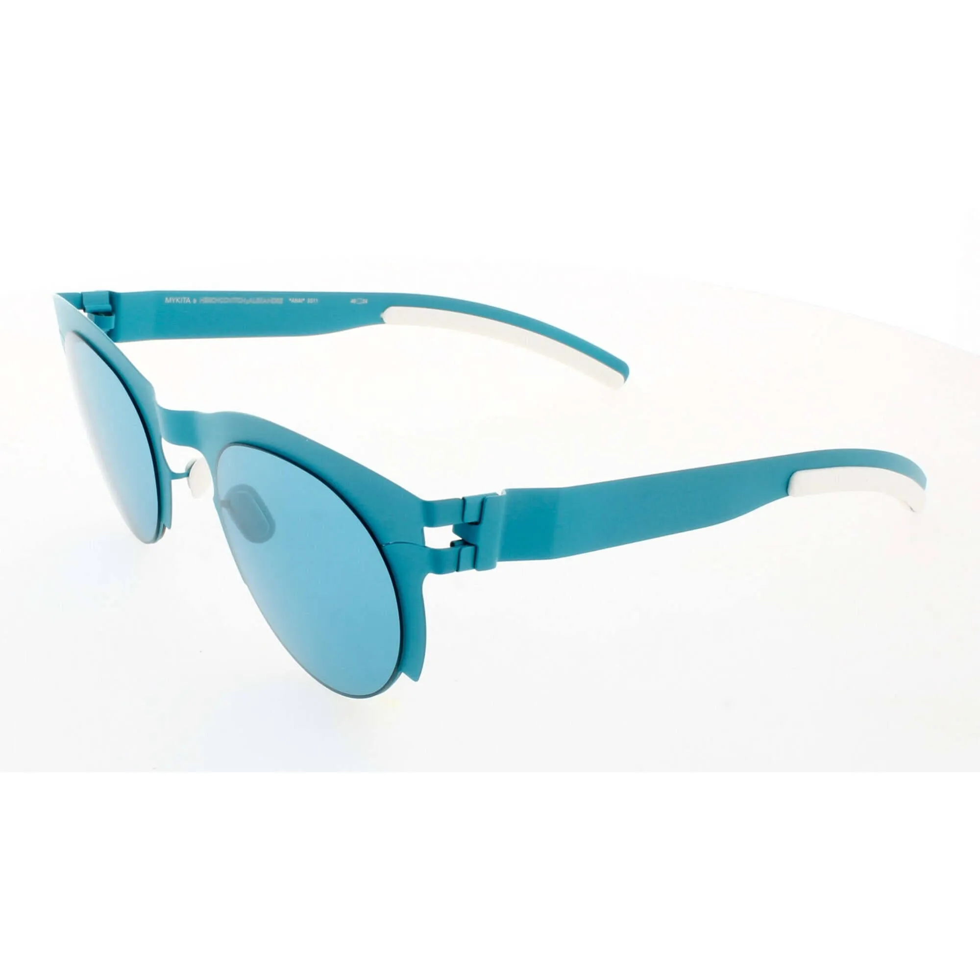 Mykita Unisex Sunglasses - Turquoise Half Rim Metal Frame | COLLAB-ANAI-TURQUOISE