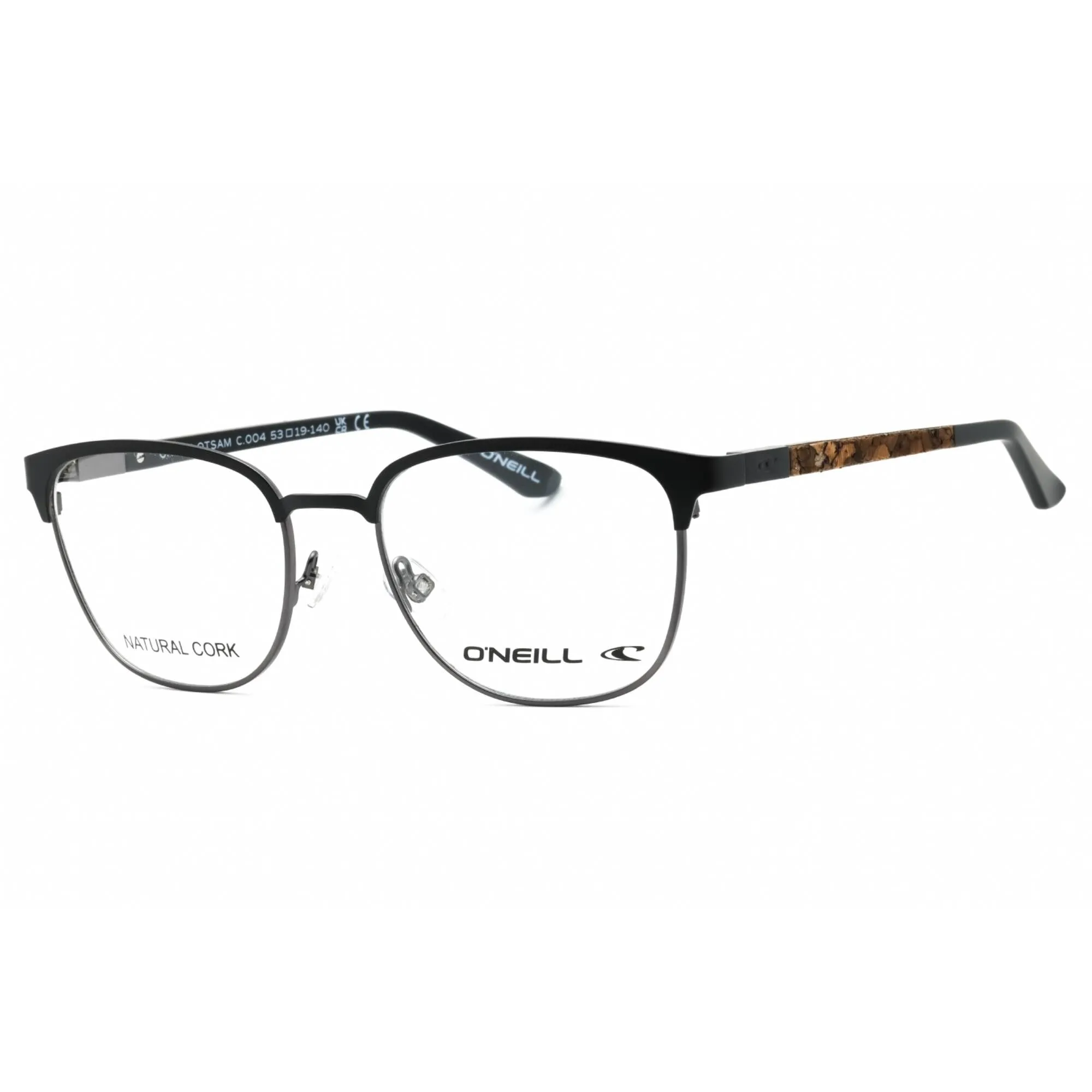 ONeill Unisex Eyeglasses - Matte Black Metal Square Full Rim Frame | ONO-FLOTSAM 004