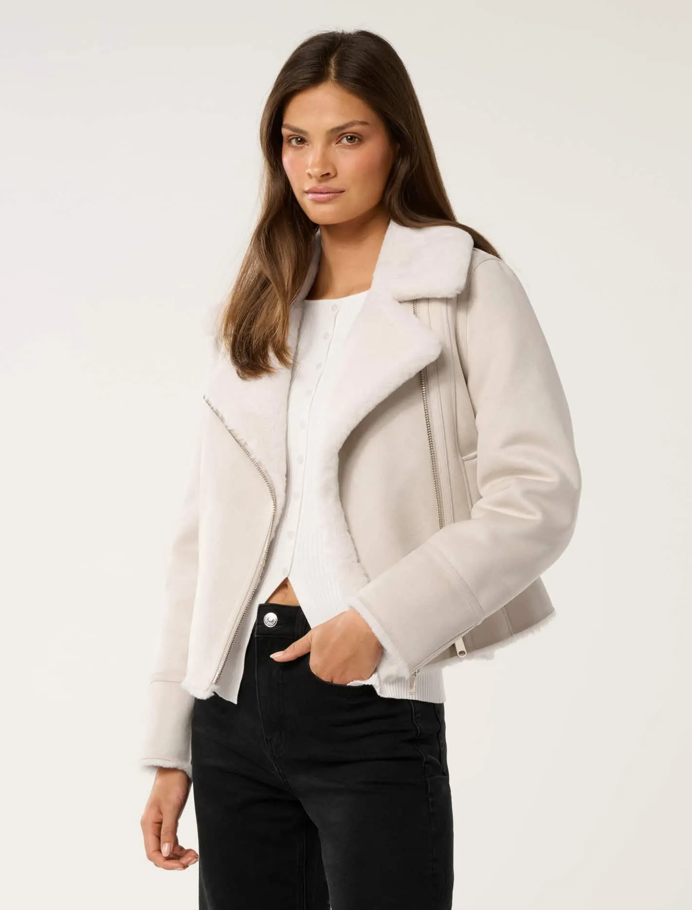 Penny Faux Fur Aviator Jacket
