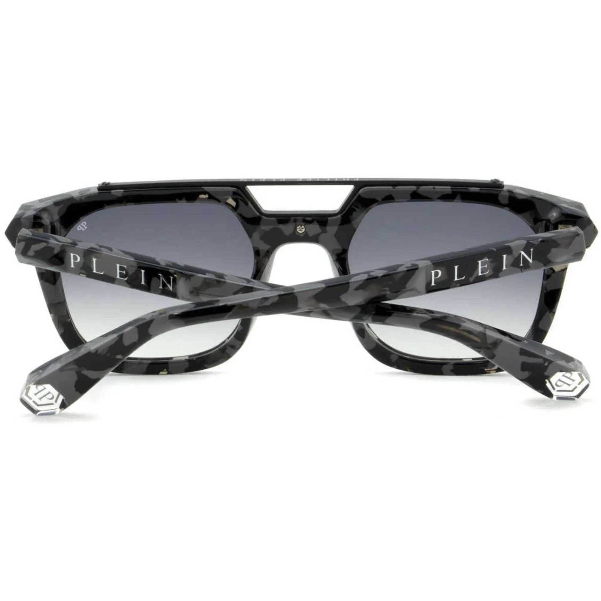 Philipp Plein Men's Sunglasses - Grey Camo Acetate Frame Gradient Lens | SPP001M 0721
