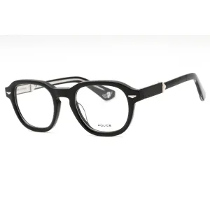 Police Men's Eyeglasses - Shiny Black Plastic Round Full Rim Shape Frame | VPLG81 700Y
