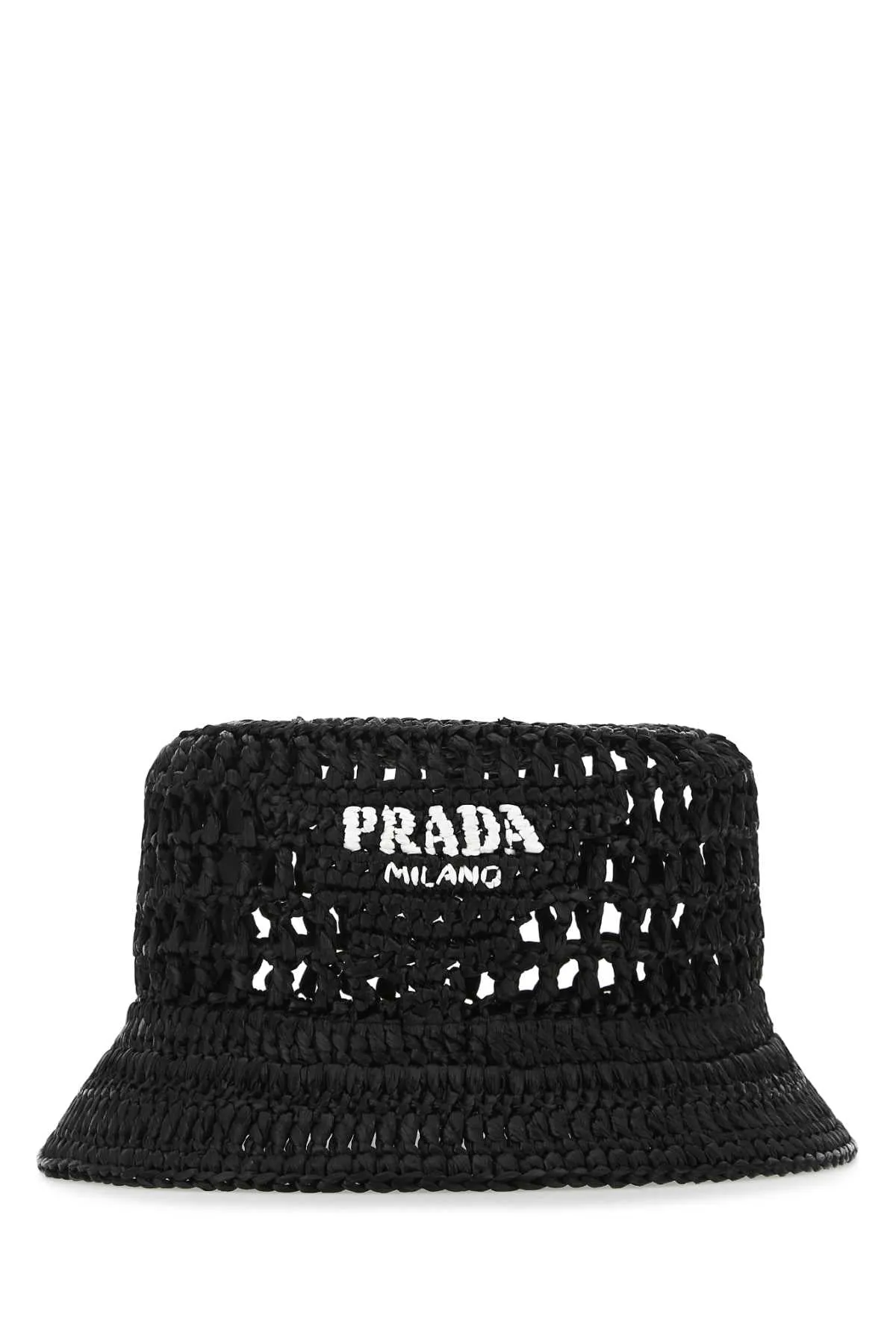 Prada Logo Embroidered Woven Bucket Hat