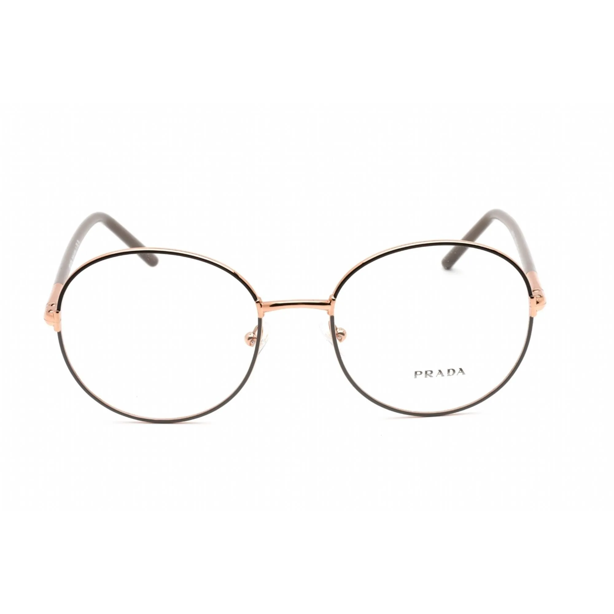 Prada Women's Eyeglasses - Full Rim Round Cocoa/Clay Metal Frame | 0PR 55WV 02H1O1
