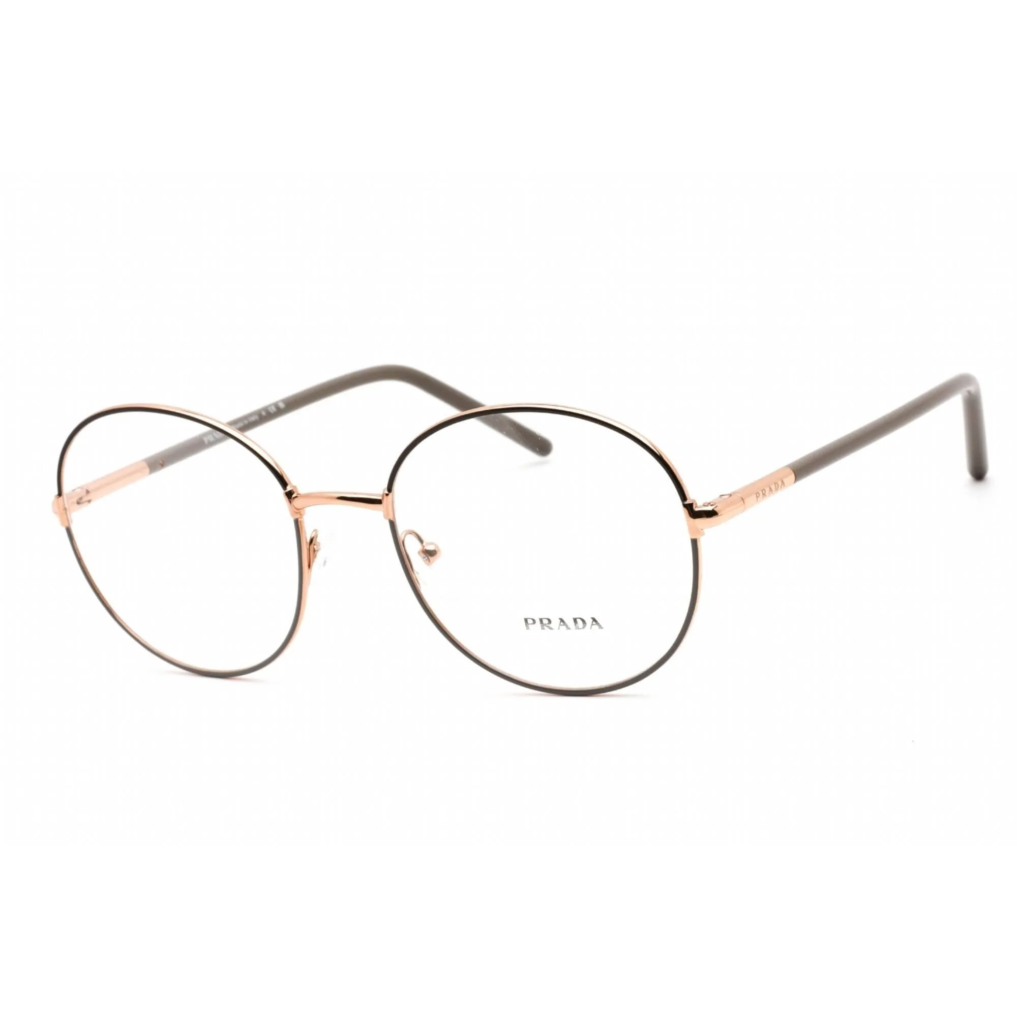 Prada Women's Eyeglasses - Full Rim Round Cocoa/Clay Metal Frame | 0PR 55WV 02H1O1