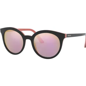 Prada Women's Sunglasses - Top Black Pink Round Frame | PRADA 0PR 02XSF 54172653