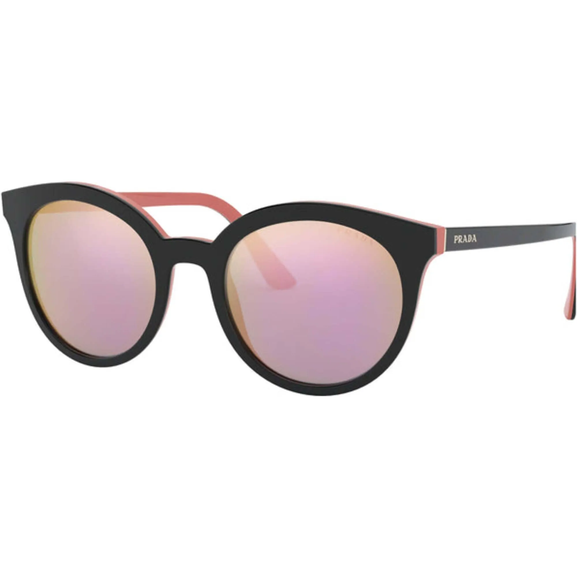 Prada Women's Sunglasses - Top Black Pink Round Frame | PRADA 0PR 02XSF 54172653