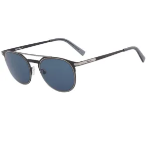 Salvatore Ferragamo Men's Sunglasses - Matte Black Full Rim Round Frame | SF186S 002