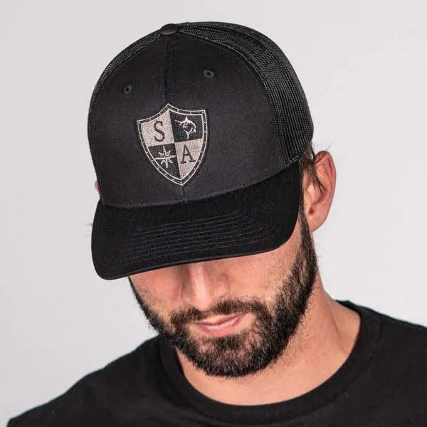 Snap Back Hat | Black | Large SA Shield