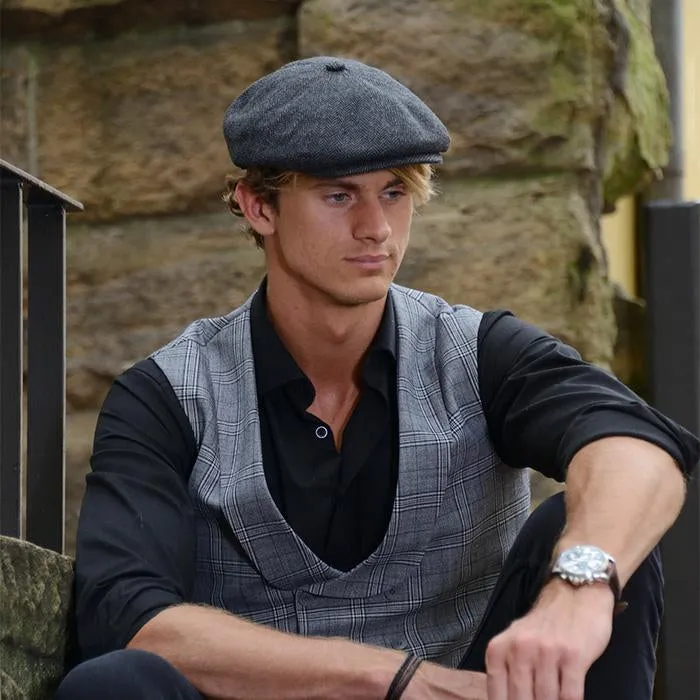 Stanton Tommy Flat Cap - Black