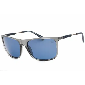 Timberland Men's Sunglasses - Shiny Crystal Gray/Blue Rubber Full Rim | TB9281 20D