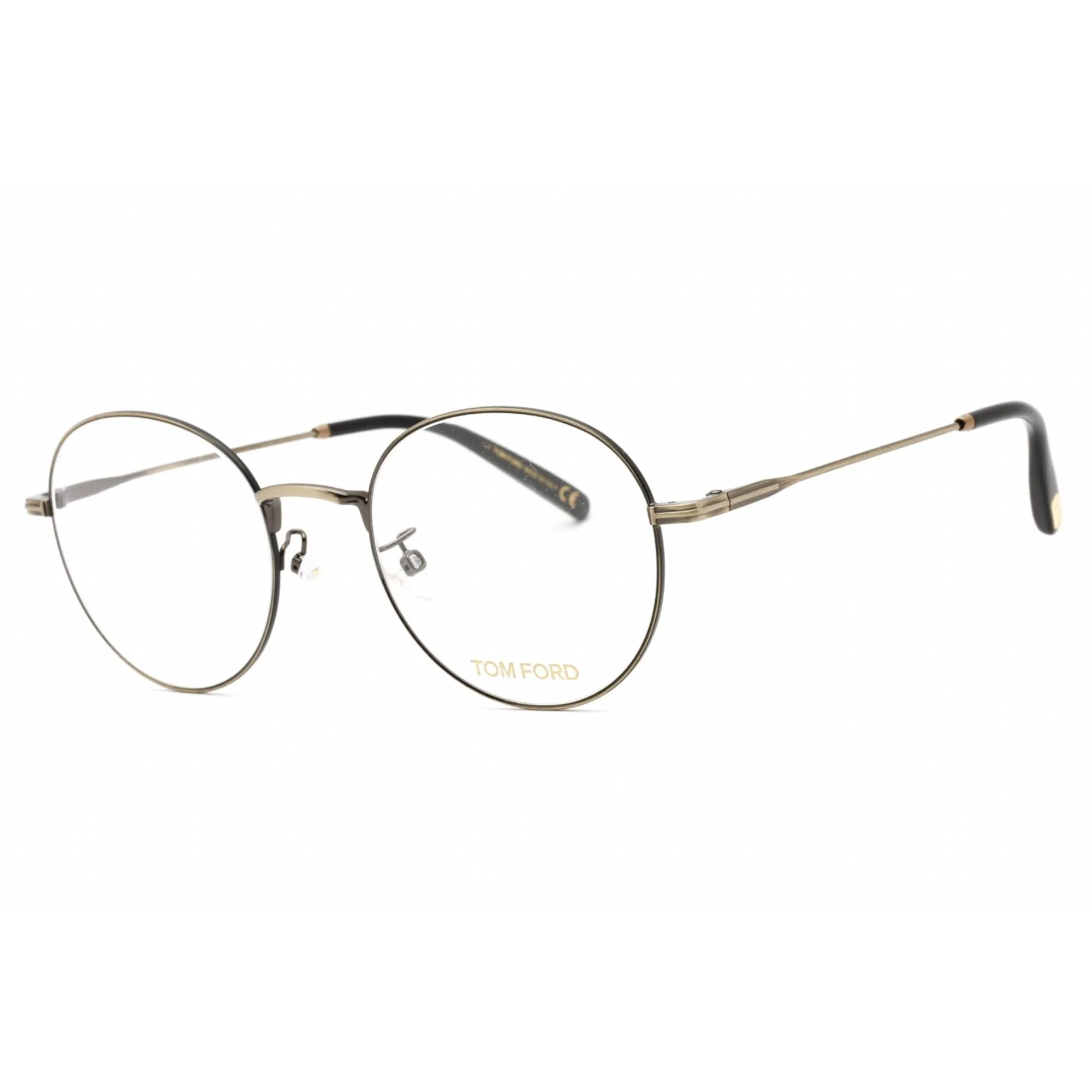 Tom Ford Men's Eyeglasses - Shiny Deep Gold Metal Round Full Rim Frame | FT5791-K 030