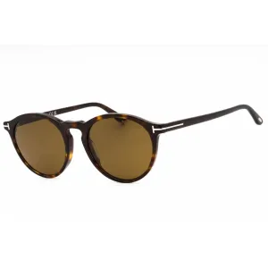 Tom Ford Men's Sunglasses - Dark Havana Round Full Rim Frame Roviex Lens | FT0904 52J