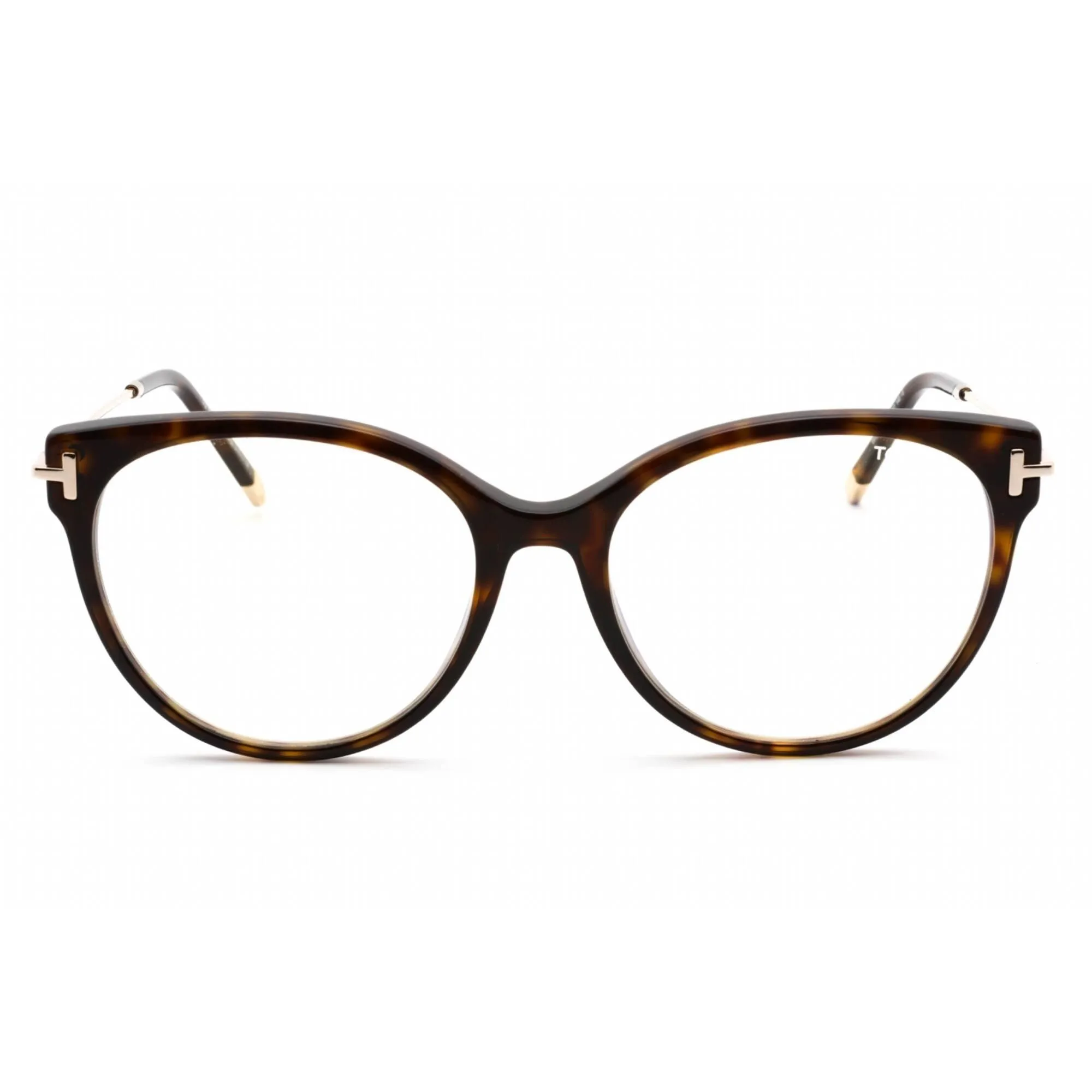 Tom Ford Women's Eyeglasses - Full Rim Dark Havana Plastic Round Frame | FT5770-B 052