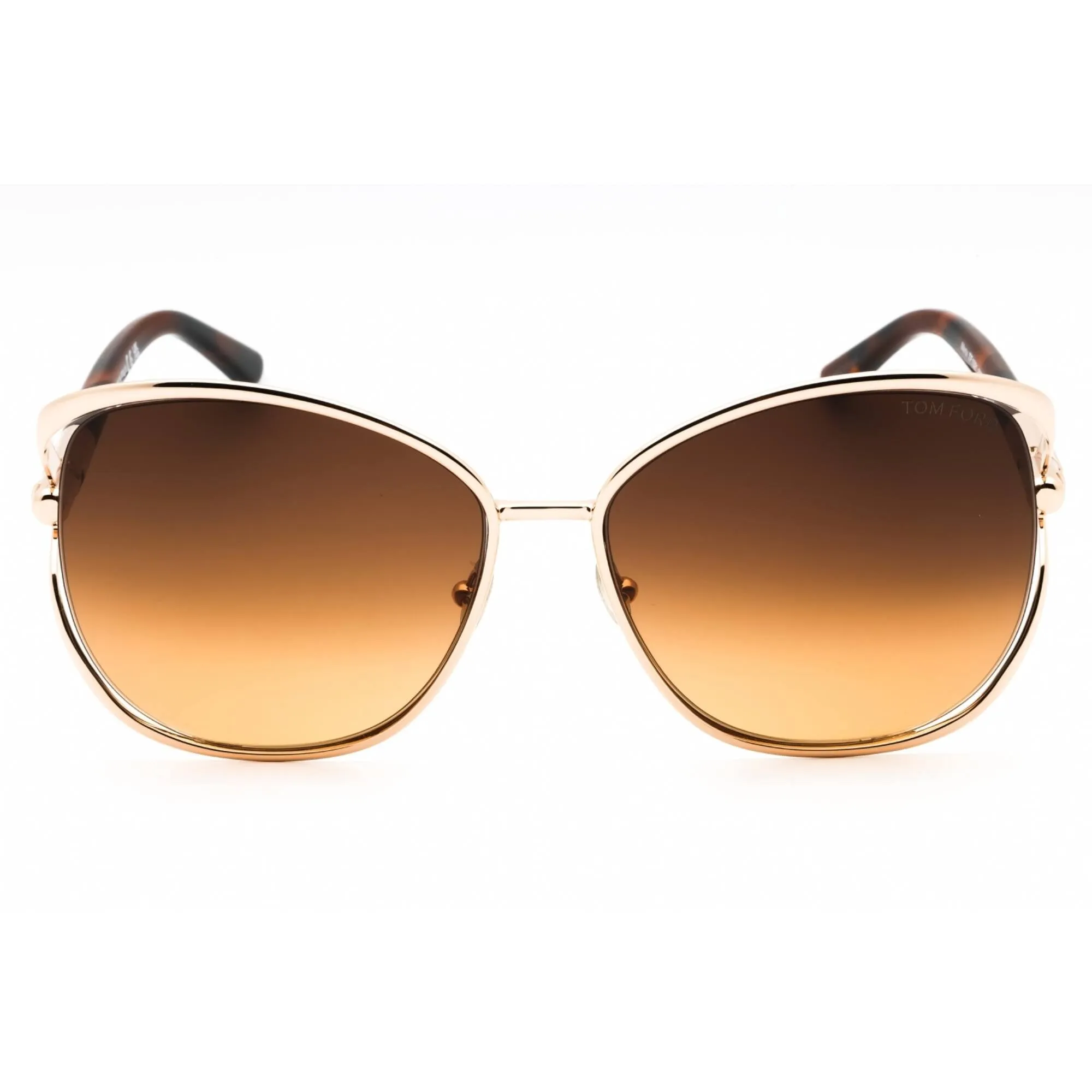 Tom Ford Women's Sunglasses - Shiny Rose Gold Full Rim Oversized Frame | FT1091 28F