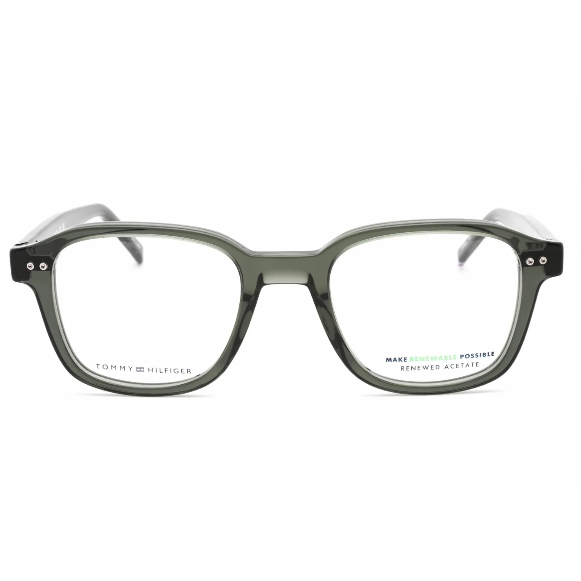 Tommy Hilfiger Men's Eyeglasses - Clear Lens Green Square Frame | TH 1983 01ED 00