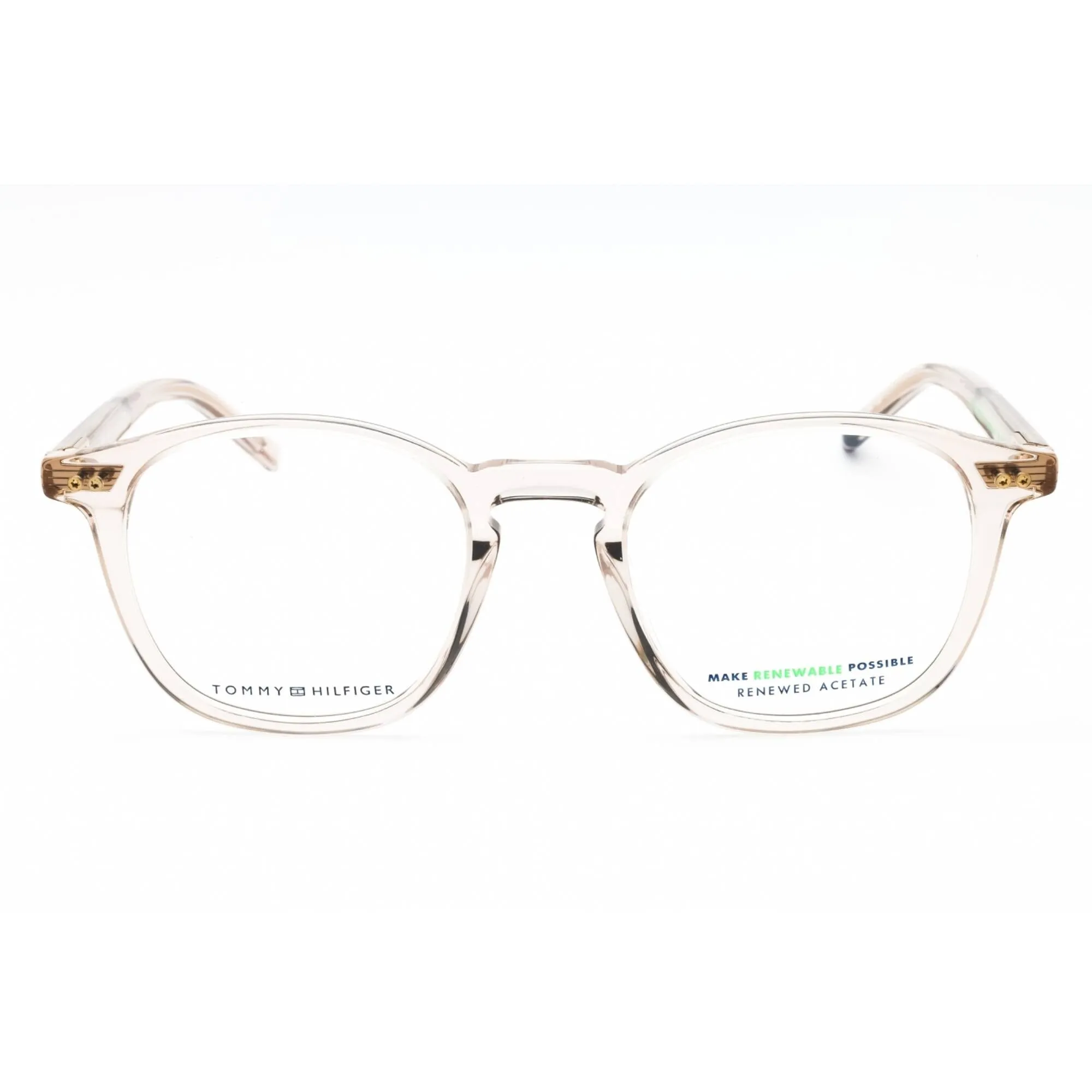 Tommy Hilfiger Men's Eyeglasses - Nude Plastic Round Full Rim Frame | TH 1941 0FWM 00