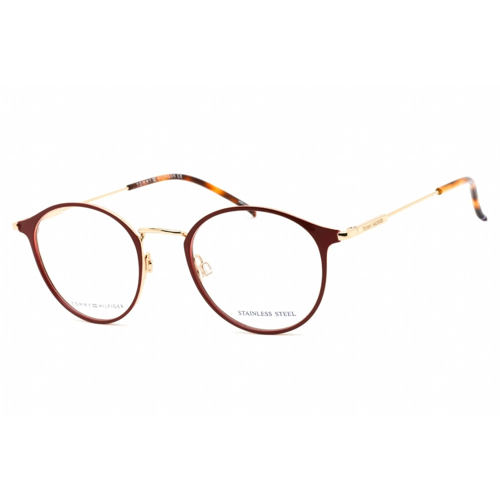 Tommy Hilfiger Men's Eyeglasses - Red Stainless Steel Round Shape Frame | TH 1771 C9A