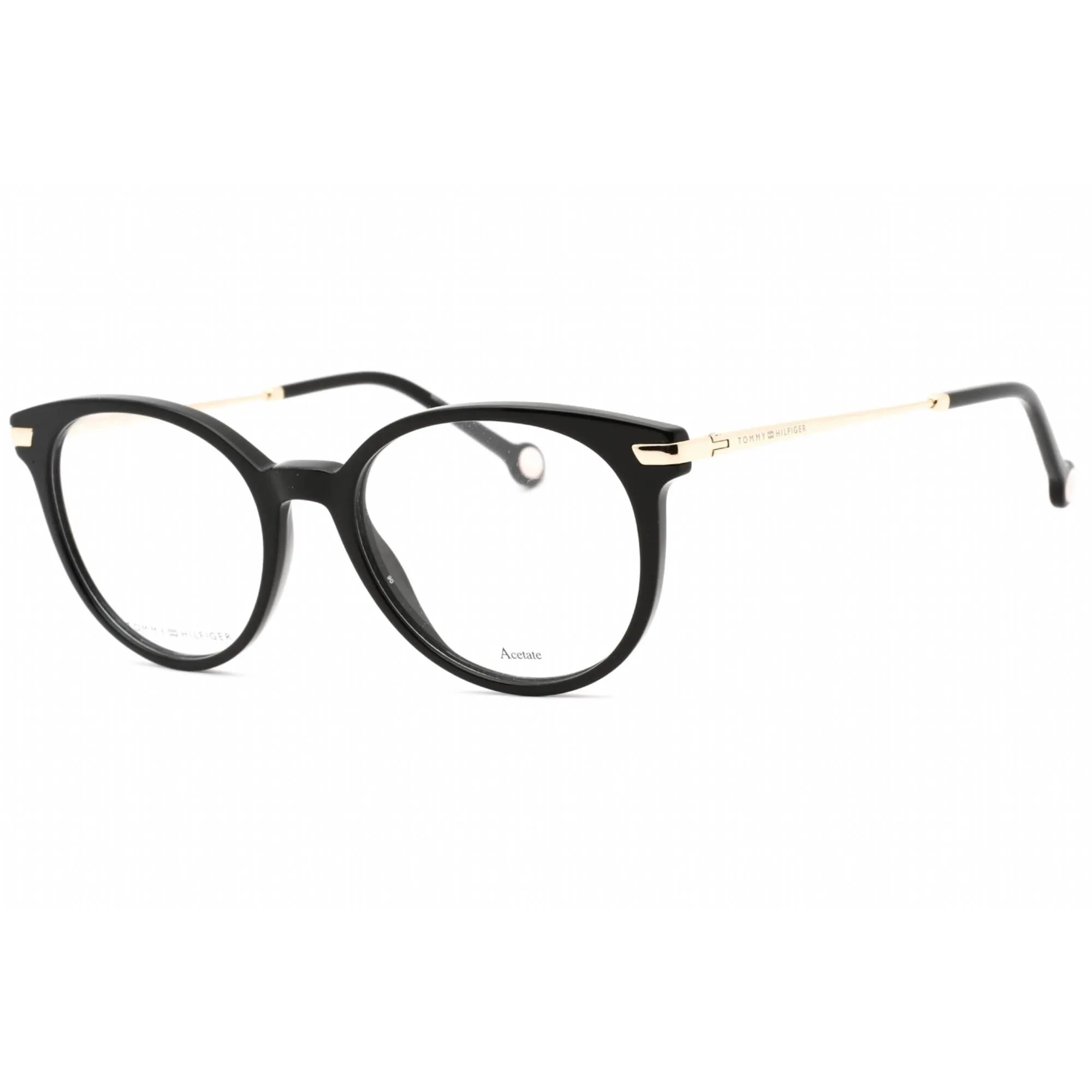Tommy Hilfiger Women's Eyeglasses - Black Plastic Full Rim Round | TH 1821 0807 00