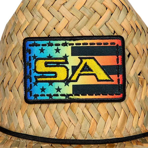 Under Brim Straw Hat | Neon Flag