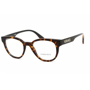 Versace Women's Eyeglasses - Clear Lens Dark Havana Plastic Round Frame | 0VE3317 108