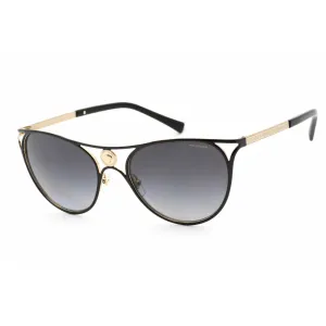 Versace Women's Sunglasses - Full Rim Black/Gold Metal Round Frame | VE2237 1433T3