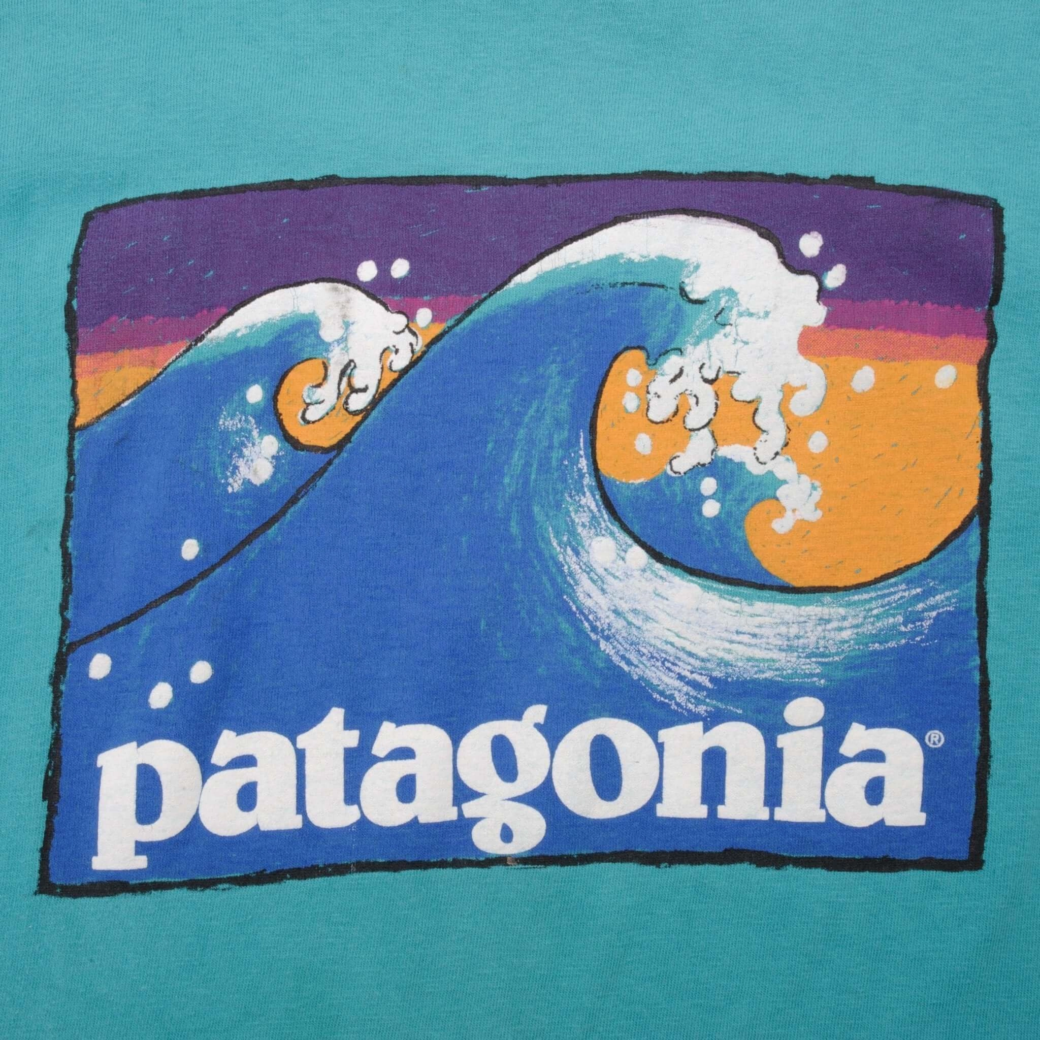 VINTAGE PATAGONIA SURF TEE SHIRT 1990S SIZE LARGE MADE IN USA