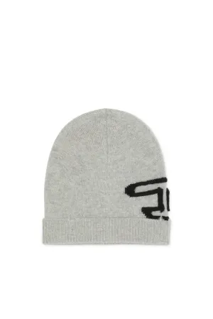 Women's Diesel K-Peel Wool beanie with peel-off logo Grey